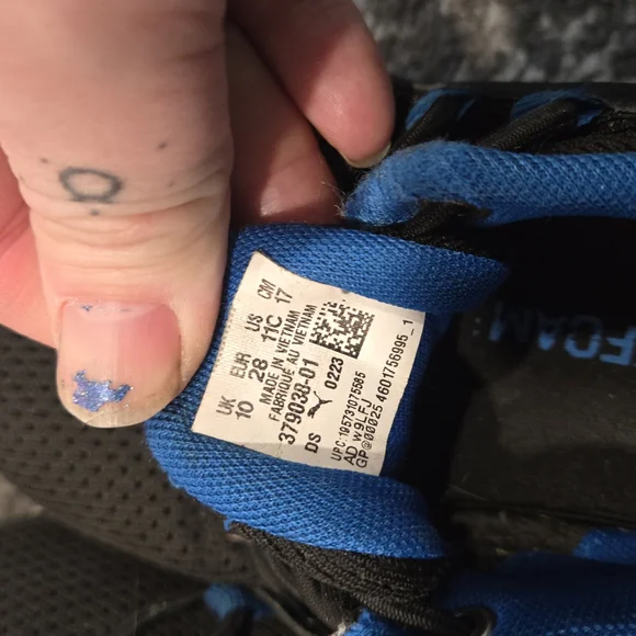 Puma Kids Black and Blue Sneakers - Picture 5 of 5